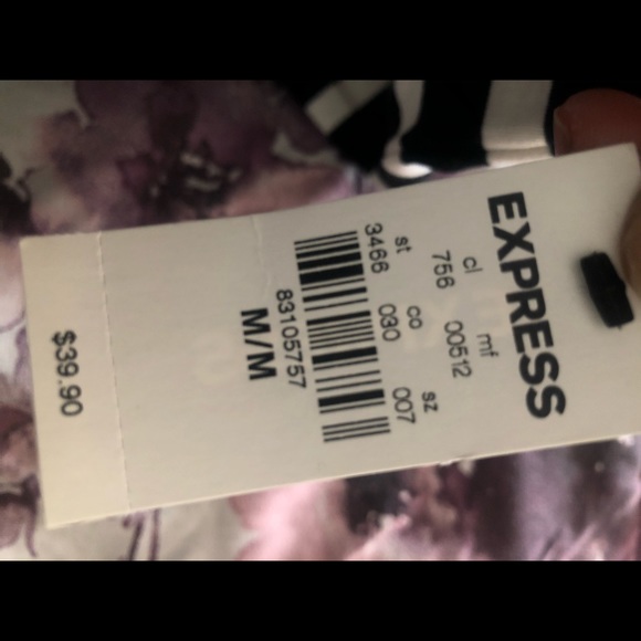 EXPRESS BLACK & WHITE STRIPED PENCIL SKIRT - Picture 3 of 3